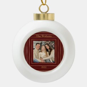 Feestelijke Moderne Gouden Kerstsouvenir Keramische Bal Ornament