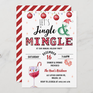 Feestelijke moderne Jingle & Mingle kerstfeest Kaart