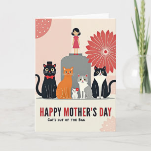 Feestelijke Moederdag Kitten Kaart