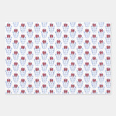 Feestelijke Monogram Ginger Jar Met Rode Boog Kers Inpakpapier Vel (Voorkant)