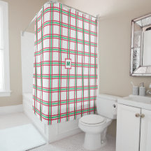 Feestelijke Monogram Moderne Rood Groen Plaid Vaka