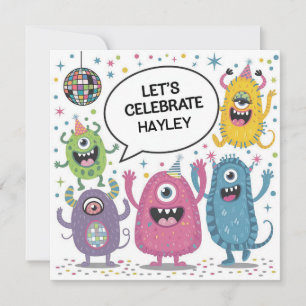 Feestelijke Monsters Verjaardagsontwerp voor Kinde Kaart