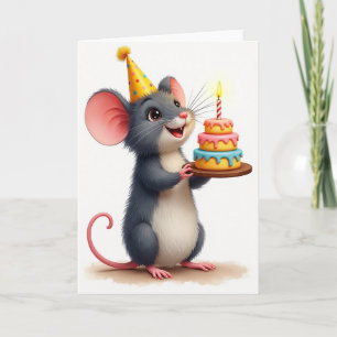Feestelijke Muis Verjaardagskaart Kaart