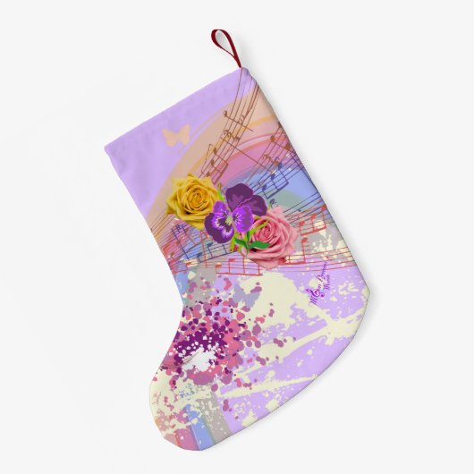 feestelijke muziek en bloemen kerststop kleine kerstsok (Achterkant (Hangend))