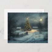 Feestelijke  nacht kerstscène briefkaart (Voorkant / Achterkant)