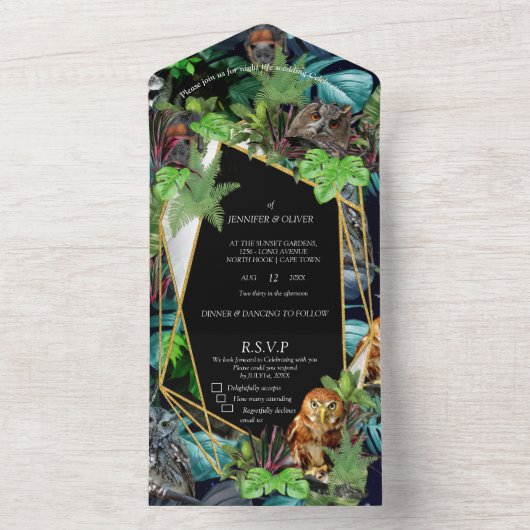 Feestelijke nachtleven viering all in one uitnodiging (Binnen)