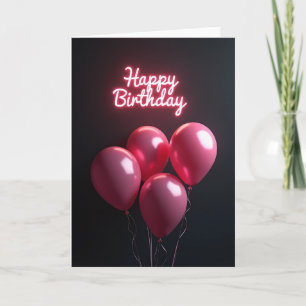 Feestelijke Neon Ballonkaart Kaart
