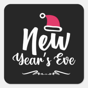 Feestelijke New Years Eve woordkunst Vierkante Sticker