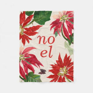 Feestelijke Noel Waterverf Poinsettia Floral Fleece Deken