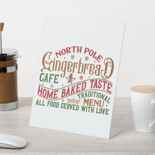 feestelijke Noordpool peperkoek café Reclamebord Met Voetstuk (Insitu)