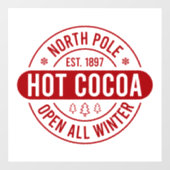 Feestelijke Noordpool warme cacao Raamsticker (Vel)