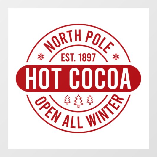 Feestelijke Noordpool warme cacao Raamsticker (Vel)