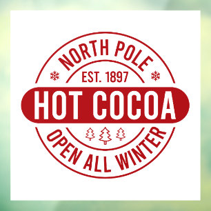 Feestelijke Noordpool warme cacao Raamsticker