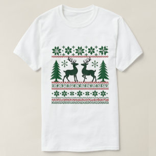Feestelijke Noordse rendierpatroon Mannen Kerstmis T-shirt