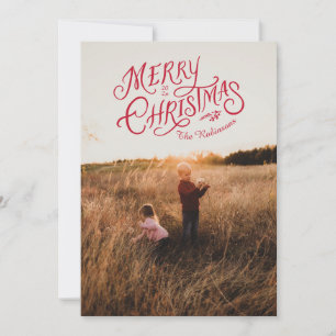Feestelijke Nostalgie Prettig Kerstmis Fotokaart Feestdagenkaart
