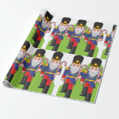 Feestelijke Notenkraker Soldiers met Candy Canes Cadeaupapier (Uitgerold)