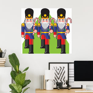 Feestelijke Notenkraker Soldiers met Candy Canes Poster