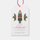 Feestelijke Notenkraker Vrolijk Kerstfeest Cadeaulabel (Voorkant)