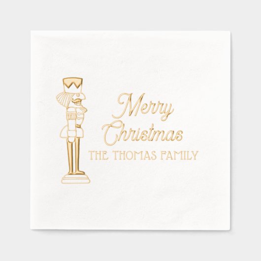 Feestelijke Notenkraker Vrolijke Kerstnaam Folie Servetten (Voorkant)