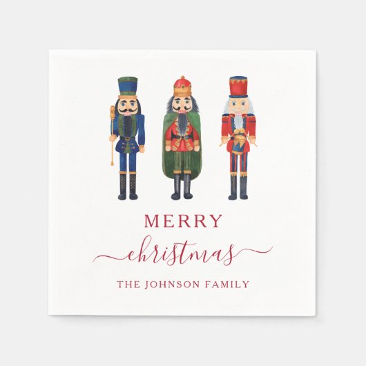 Feestelijke Nutcrackers Script Kerstmis Servet (Voorkant)