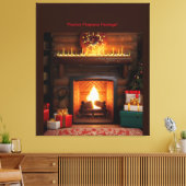Feestelijke open haard decor canvas afdruk (Insitu (Woonkamer))