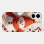 Feestelijke Oranje sneeuwman gebreide kerstversier Case-Mate iPhone Case (Achterkant (horizontaal))