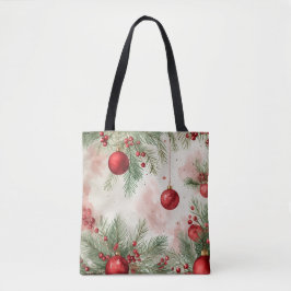 Feestelijke Ornamenten Waterverf Canvas tas