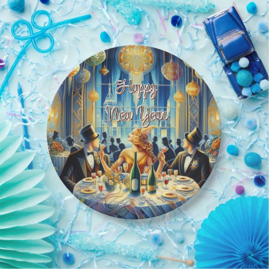 Feestelijke  oudejaarsavond papier Bord (Feest)