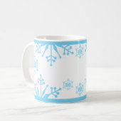 Feestelijke Pastel Blue Snowflake Mok (Voorkant links)