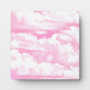 Feestelijke Pastel Roze Gelukkige Wolken Fotoplaat