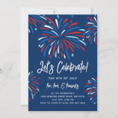 Feestelijke Patriottische Vuurwerk 4 juli Feestje Kaart (Voorkant)