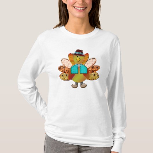 Feestelijke Patroon Pilgrim Turkije T-shirt (Voorkant)