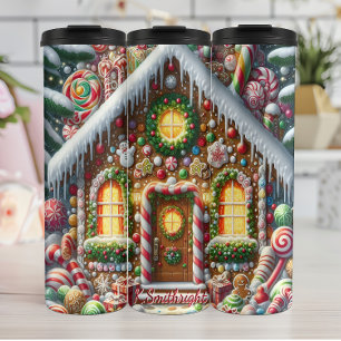 Feestelijke peperkoek huis overdekte Snoepjes Thermosbeker