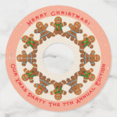 Feestelijke peperkoekkoekjes wijnglaslabel (Voorkant)