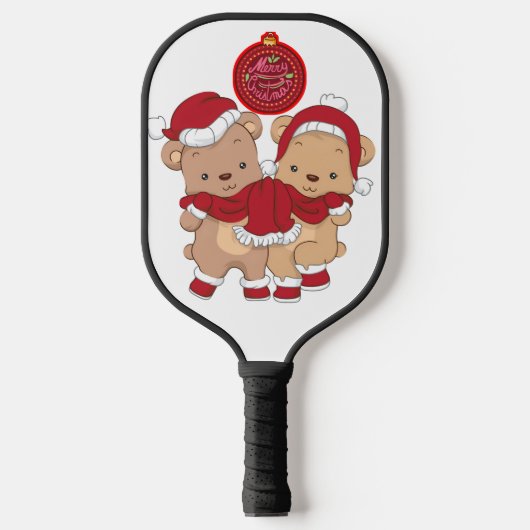 Feestelijke Pickleball Paddle Design - Vrolijk Ker (Voorkant)