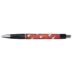 Feestelijke Pinguïn in een Kerstmannenhoed Patroon Pen