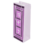 Feestelijke Pinks Mazel Tov Tegels Wijnzak Wijn Cadeautas (Voorkant Gekanteld)