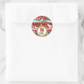 Feestelijke Plaid Kerstcadeau Sticker (Tas)