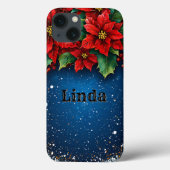 Feestelijke Poinsettia bloemen met sneeuw Case-Mate iPhone Case (Achterkant)