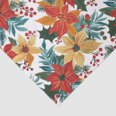 Feestelijke Poinsettia Retro Kerstmis Tissuepapier (Detail)