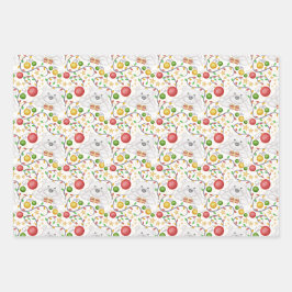 Feestelijke Polar Beren Kerstvakantie Inpakpapier Vel