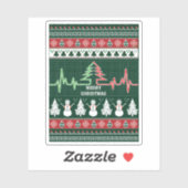 Feestelijke pret & hartbeet dennboom sticker (Vel)