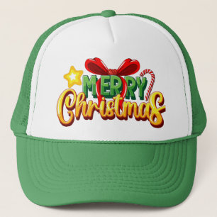 Feestelijke "Prettig Kerstfeest" muts Trucker Pet