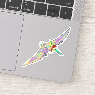 Feestelijke Pterodactylus kleurrijke Kerstmis Dino Sticker