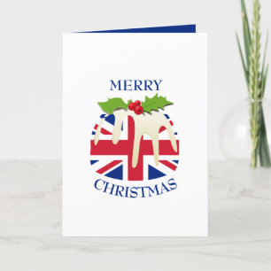 Feestelijke pudding met UNION JACK Christmas Feestdagen Kaart