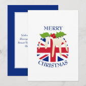 Feestelijke pudding met | UNION JACK | Christmas Feestdagenkaart (Voorkant / Achterkant)