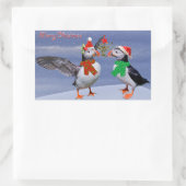 Feestelijke Puffins Sticker (Tas)
