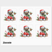 Feestelijke Pug Stickers (Vel)