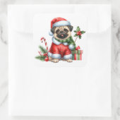 Feestelijke Pug Stickers (Tas)