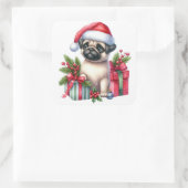 Feestelijke Pug Stickers (Tas)